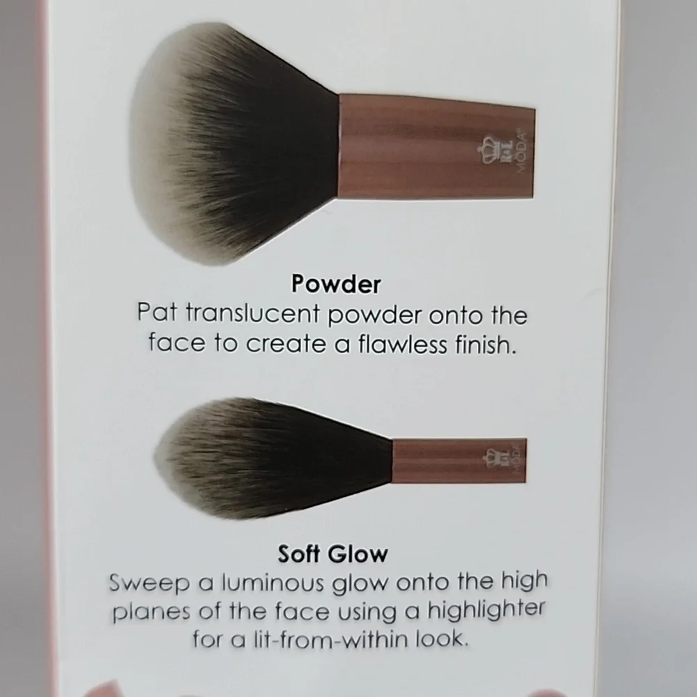 Moda Powder + Soft Glow Brush Set in Rose Gold